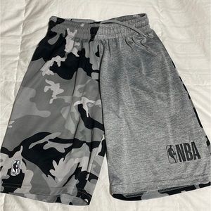 NBA Basketball 🏀 Gray and Camo Boys Shorts Large EUC - See Matching Shirt Too!